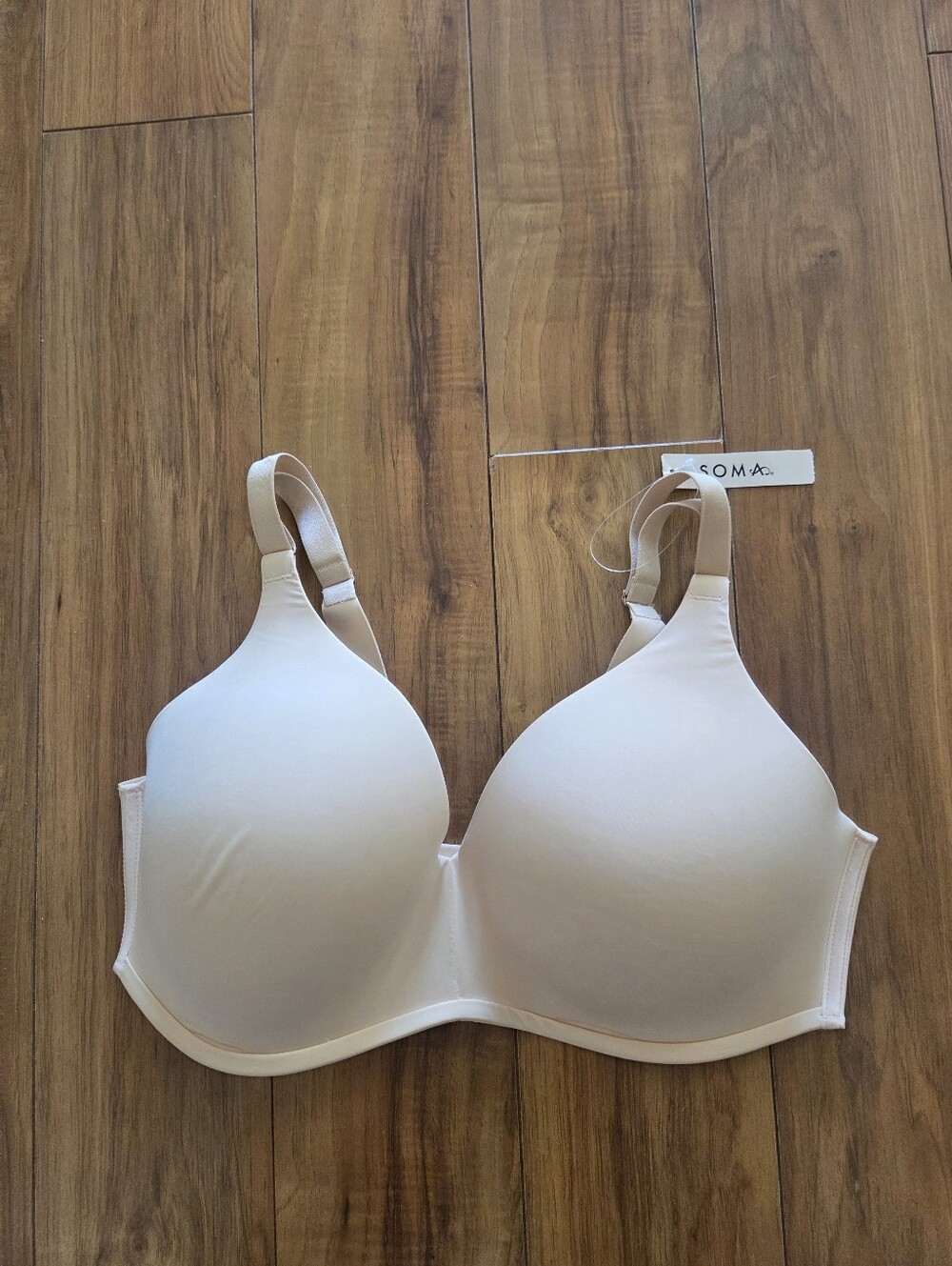 NEW Soma Vanishing 360 Wireless Bra Womens Size 38D Pale Sand Beige - Picture 2 of 8